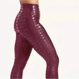 NWT Peloton Women's XS Show Up Houndstooth Leggings Purple Metallic High Rise